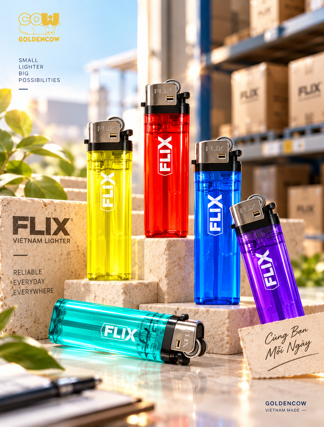 HỘP QUẸT ĐÁ FLIX AS209 – HÀNG VIỆT NAM TIÊU CHUẨN XUẤT KHẨU - 1 thùng 1000 cái