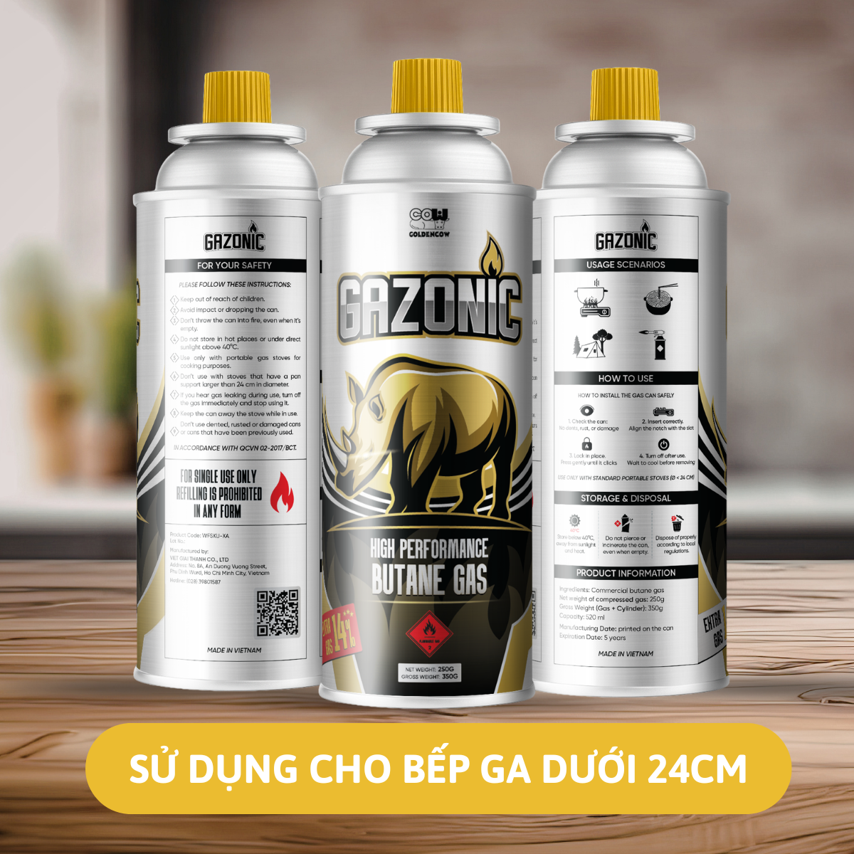 Bình ga mini Gazonic - Thùng 28 lon