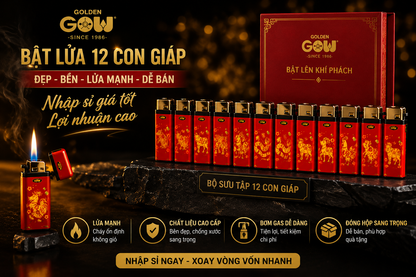 Bật Lửa Đá Lửa 12 Con Giáp Cho Đại Lý
