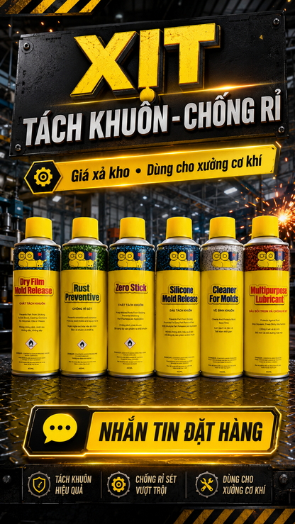 Bình xịt tách khuôn – chống rỉ – bôi trơn chuyên dụng - Bình 450ml