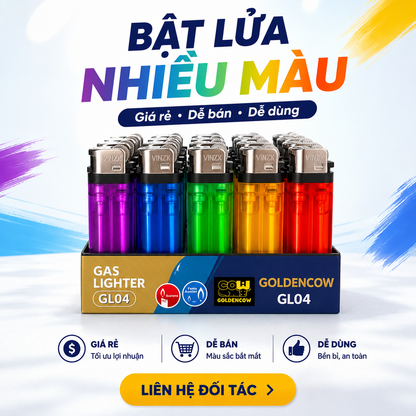 a. Hộp quẹt đá, nhựa trong tinh khiết (không sạc) giá rẻ GL04