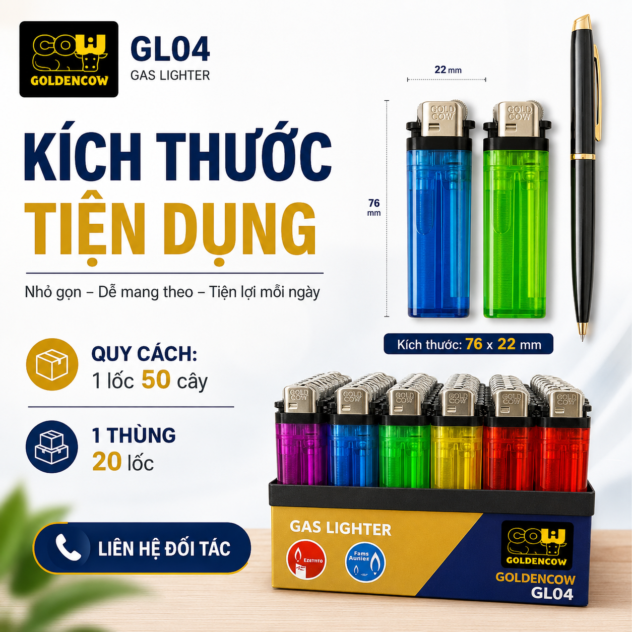 a. Hộp quẹt đá, nhựa trong tinh khiết (không sạc) giá rẻ GL04