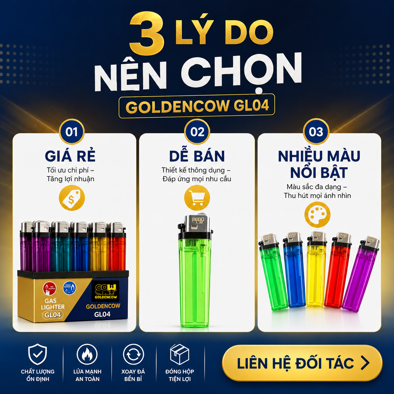a. Hộp quẹt đá, nhựa trong tinh khiết (không sạc) giá rẻ GL04
