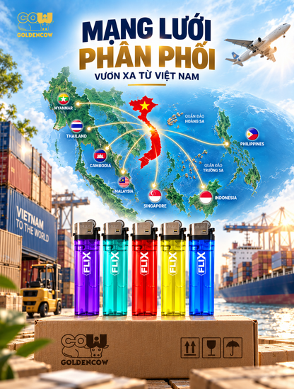 HỘP QUẸT ĐÁ FLIX AS209 – HÀNG VIỆT NAM TIÊU CHUẨN XUẤT KHẨU - 1 thùng 1000 cái