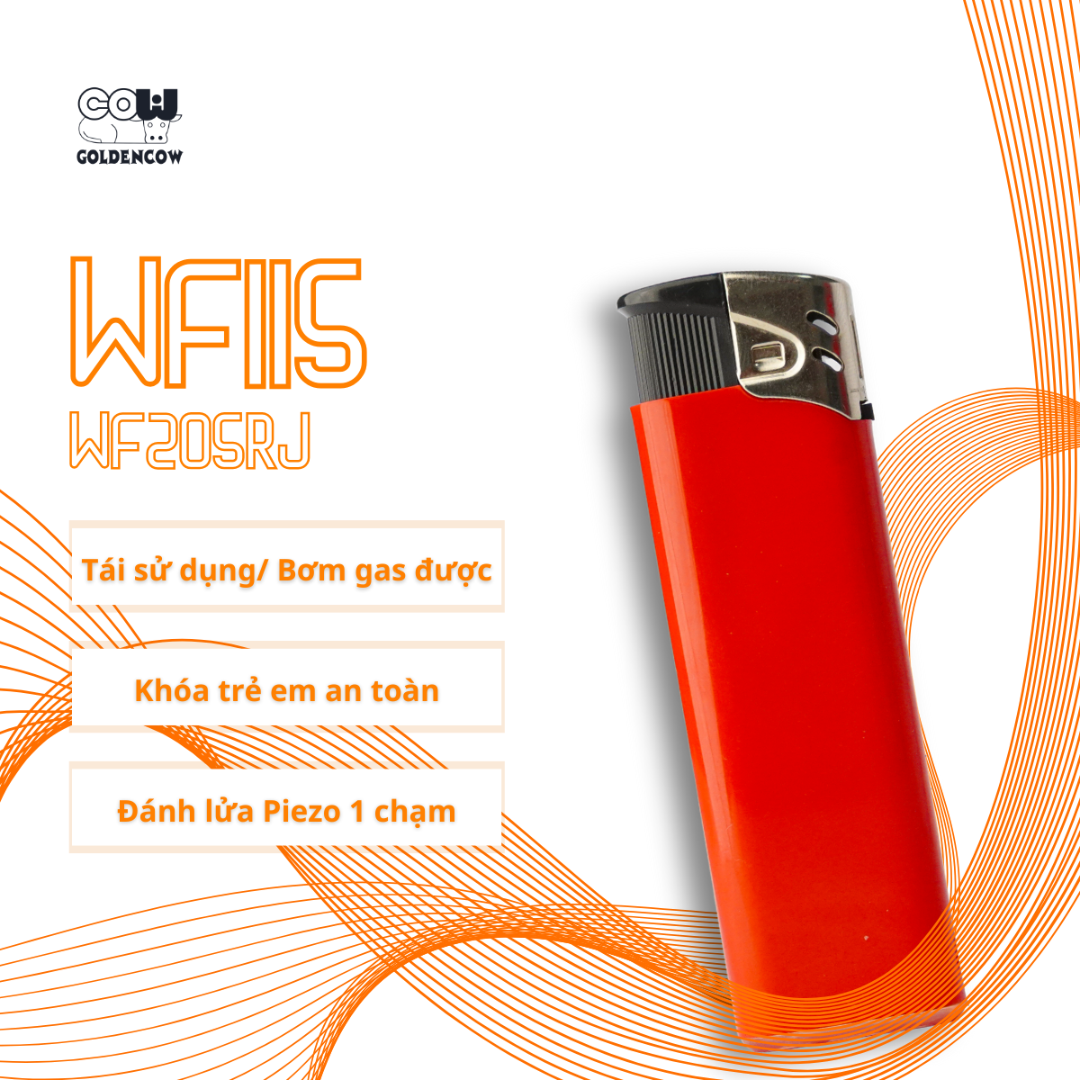 Bật lửa khò chống gió cao cấp WF205RJ - Phiên bản Block Color
