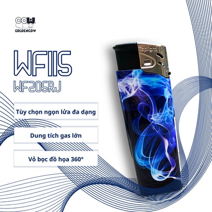 Bật lửa khò chống gió cao cấp WF205RJ - Phiên bản Vân Mây xanh