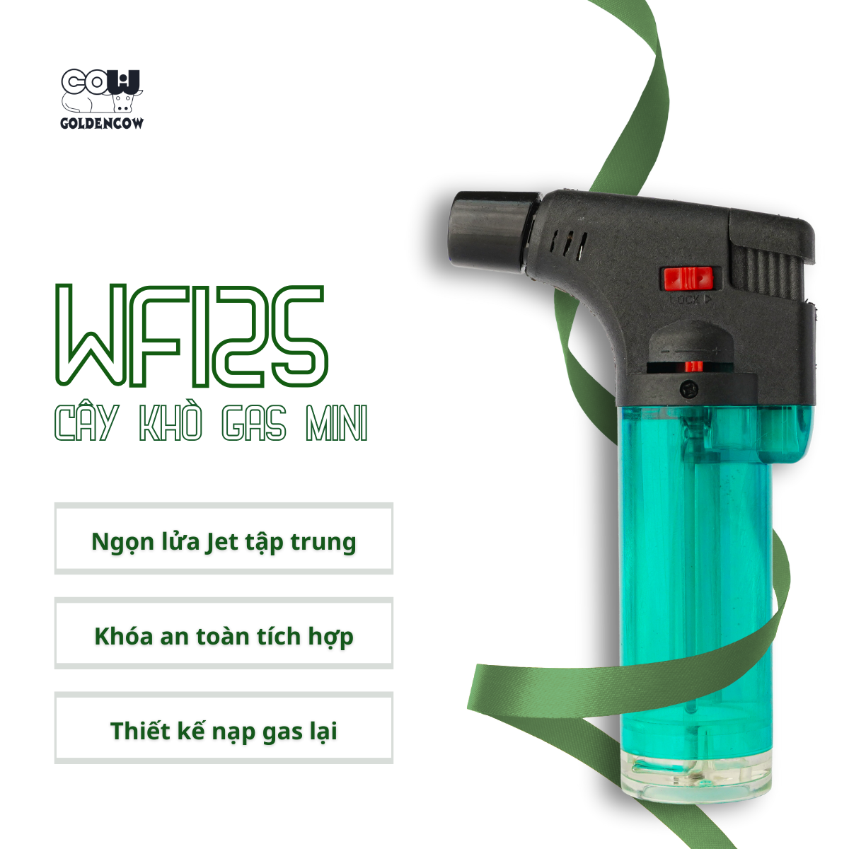 Cây khò gas mini (tái sạc) Con Bò Vàng GL05